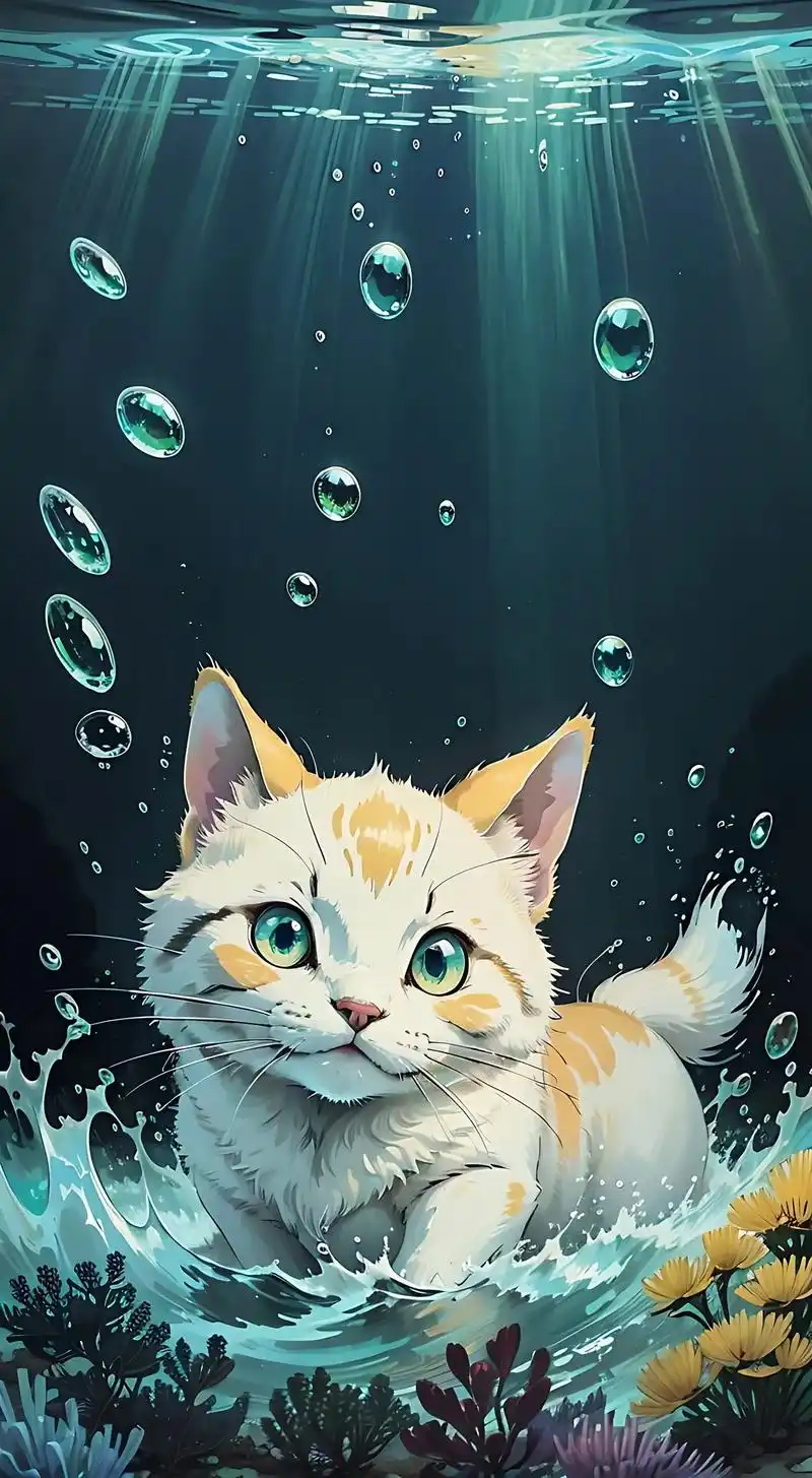 潜水可爱猫咪.#猫咪 #治愈猫咪 #壁纸 - 抖音