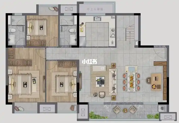 现在市面上顶层的复式楼不多见了,这个户型是去龙湖看的顶层复式楼