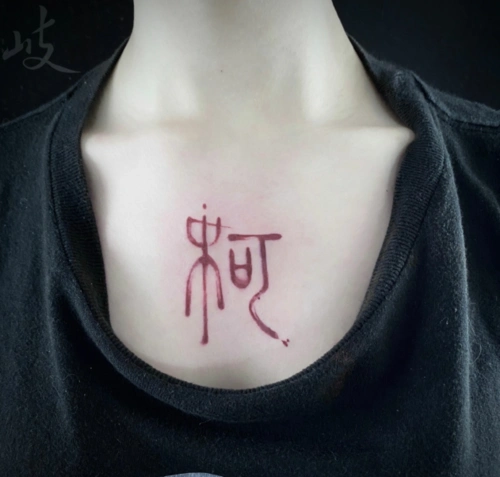 2020超美女生胸部汉字纹身图案大全 (2)