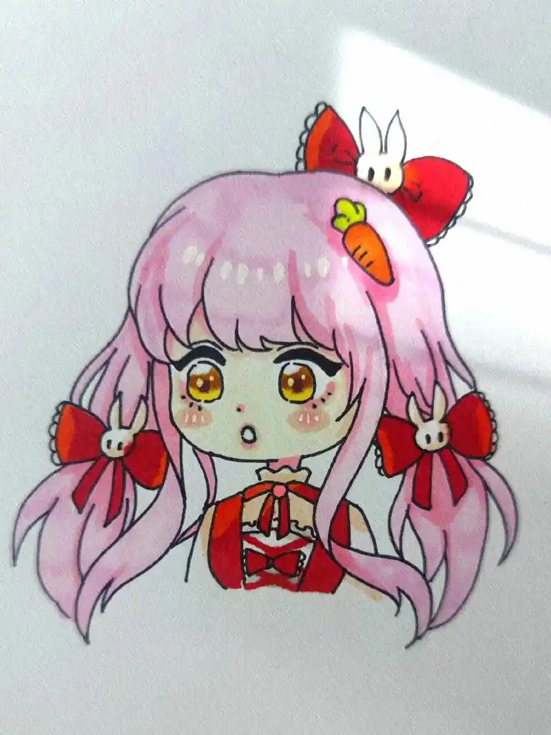 双马尾女孩是有点可爱#动漫人物绘画 #兔年简笔画 #零基础学 - 抖音