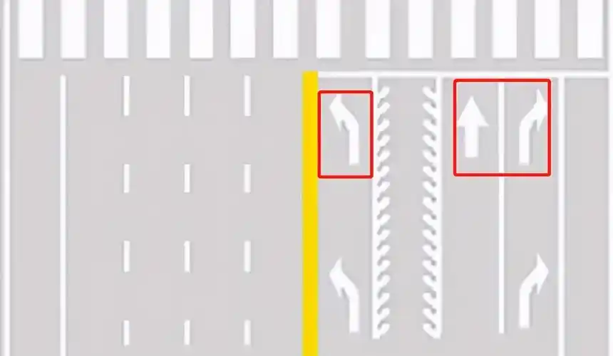 出现地点:路口交叉处非常常见的一种指示线,引导车辆按方向行驶.