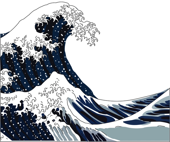 插画-花瓣网|陪你做生活的设计师 | 日式 浪花 波浪png