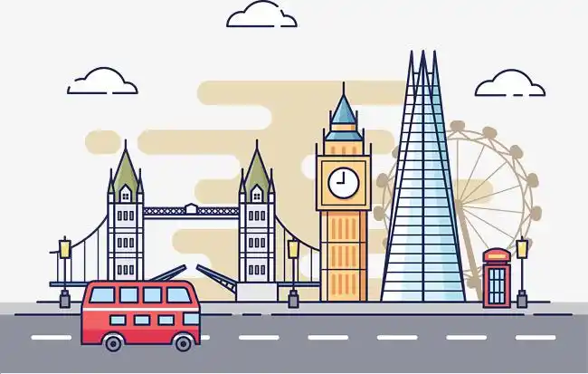 英国伦敦塔旅游城市伦敦眼-装饰图案免抠素材-社稷网免抠元素图片