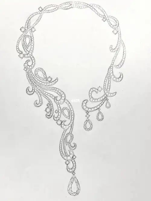 首饰设计稿练习套链