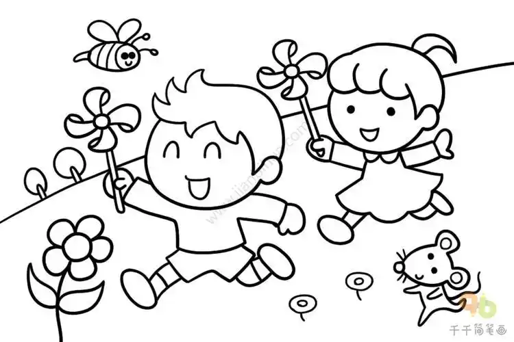小朋友简笔画大全小朋友简笔画图片孩子简笔画图片情景简笔画图片