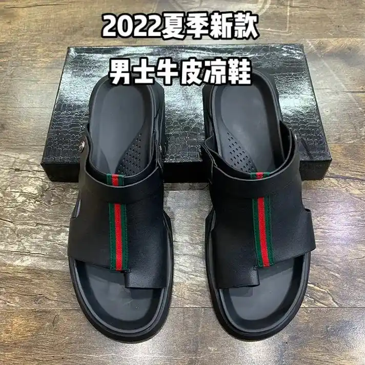 男士牛皮两穿凉鞋实物拍摄