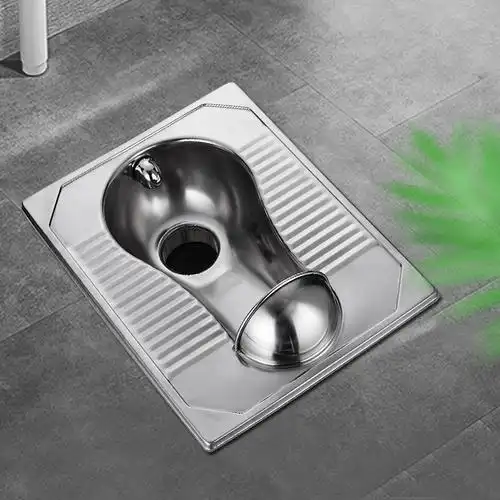 304不锈钢蹲便器 监狱厕所蹲坑式大便器公共厕所蹲便池带挡板