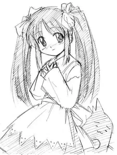 二次元人物铅笔画 入门(简单二次元铅笔画少女)-天晟网