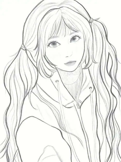 6b98美女指路@下辈子做只猫#procreate  #双马尾  #少女感  #绘画