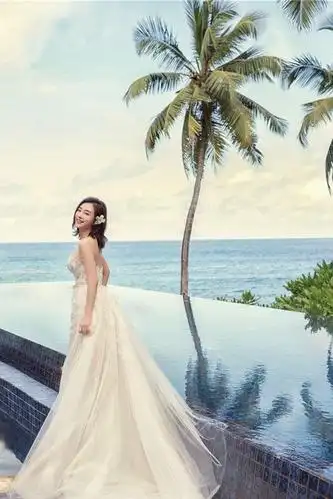 美女明星秦岚甜美婚纱写真