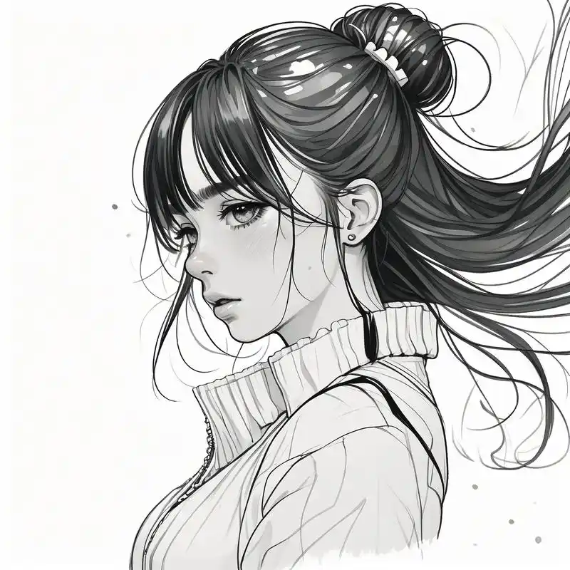 94伤感黑白素描头像集96 这组黑白素描头像,透露出一丝难以言说的