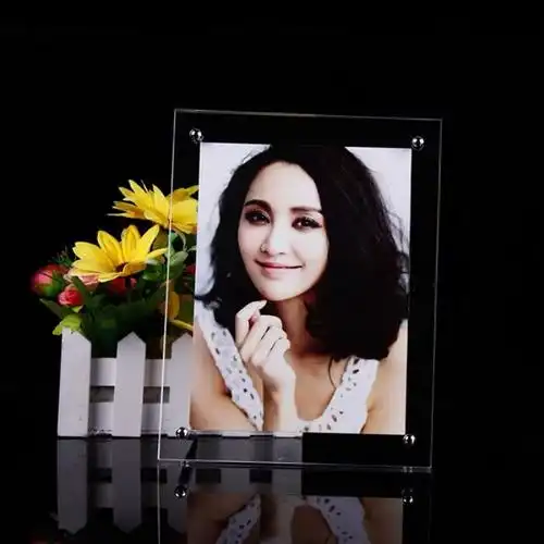 名创优品透明水晶亚克力相框7寸相片摆台亚克力相框放a4证书框营业