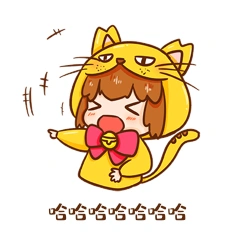 可爱猫耳少年捧腹大笑卡通黄色动图gif