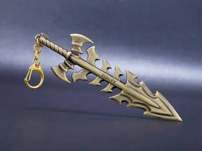 lol 英雄联盟 暗裔剑魔 亚托克斯 剑武器模型钥匙扣挂件 15cm