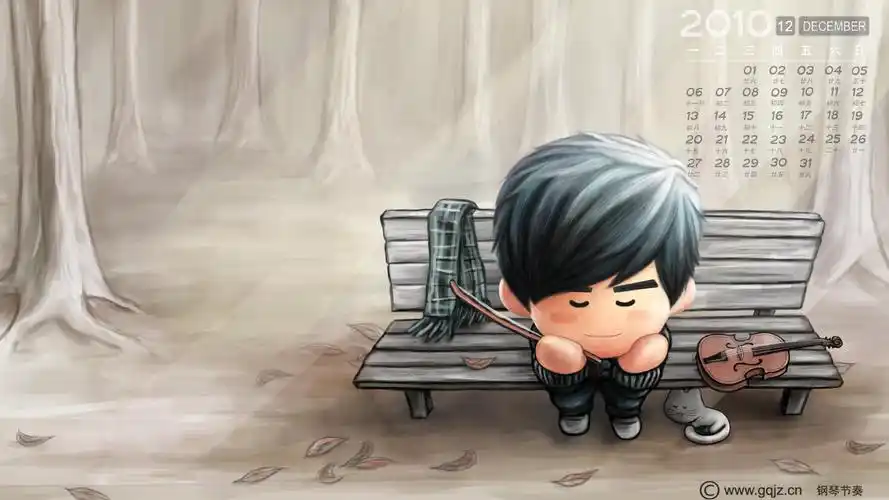 求一张q版周杰伦壁纸,做在椅子上,旁边有把小提琴的
