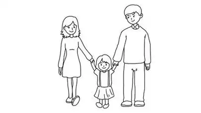 小丸子一家三口图片简笔画 - 简单简笔画