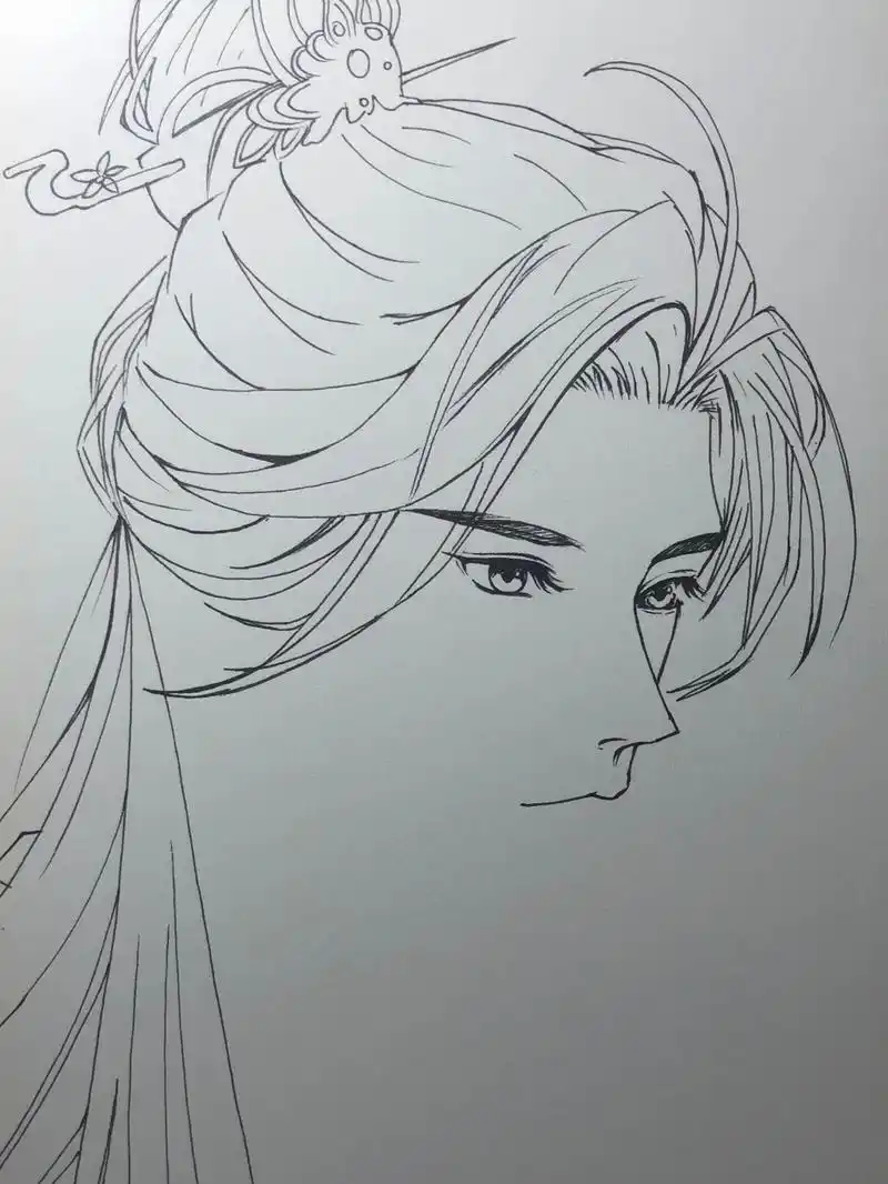 手绘魔道祖师动漫人物楚晚宁过程图.