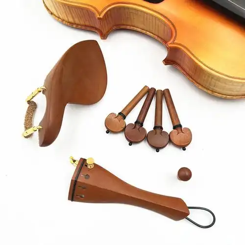 小提琴配件整套枣木件腮托尾柱弦轴拉弦微调尾绳拉弦板