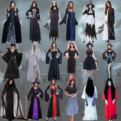成人万圣节幽灵鬼衣服装cosplay女巫恐怖吸血鬼新娘恶魔死神衣服服饰