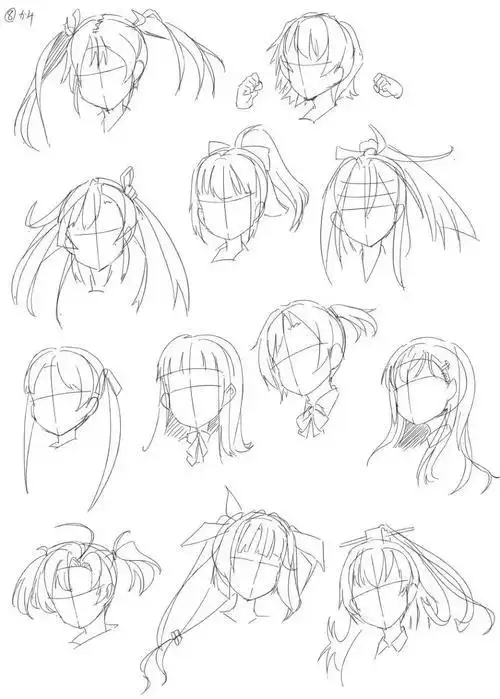 动漫人物发型简笔画教程集