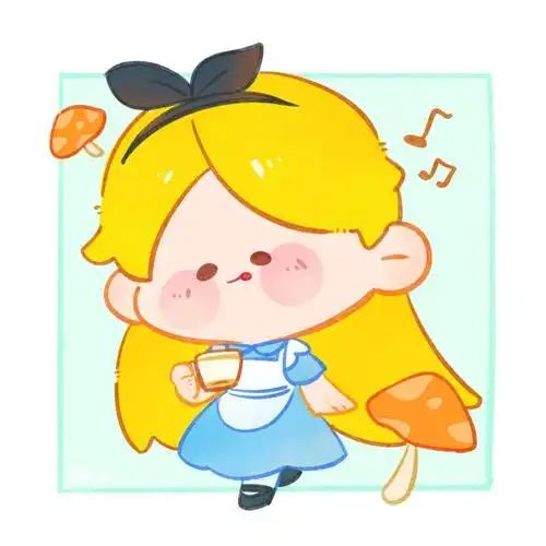 迪士尼  #爱丽丝  #爱丽丝梦游仙境   #q版头像  #q版人物插画  #我