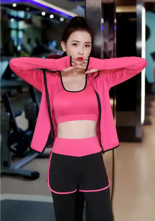 睿姿曼运动服套装女速干衣瑜伽服女套装款宽松健身服跑步套装女更优惠