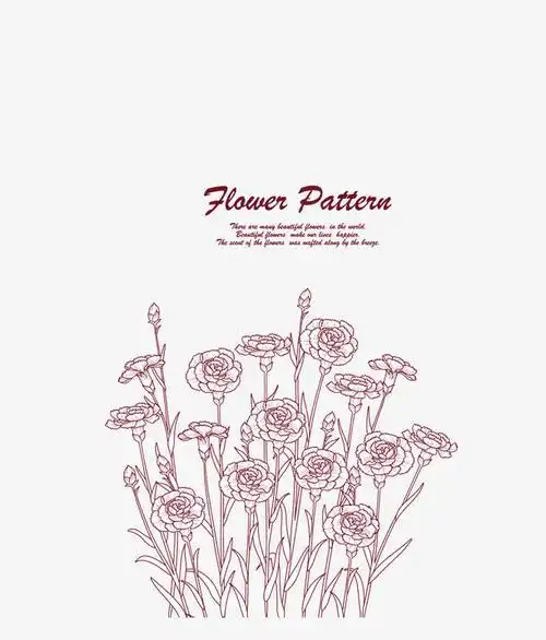 手绘康乃馨邀请函封面设计