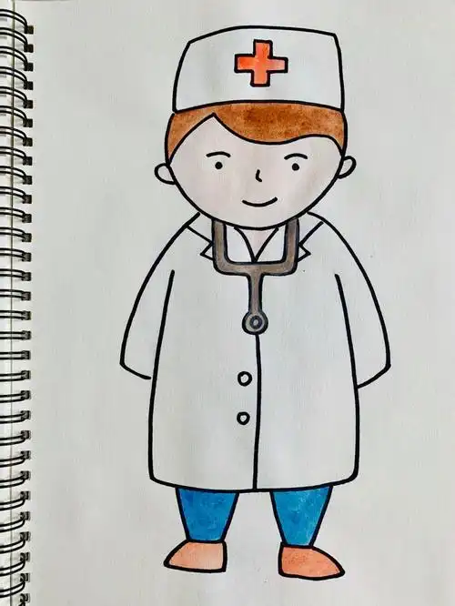 画在手抄报或手账本上吧职业简笔画简笔画护士文化绘画简笔画关于职业