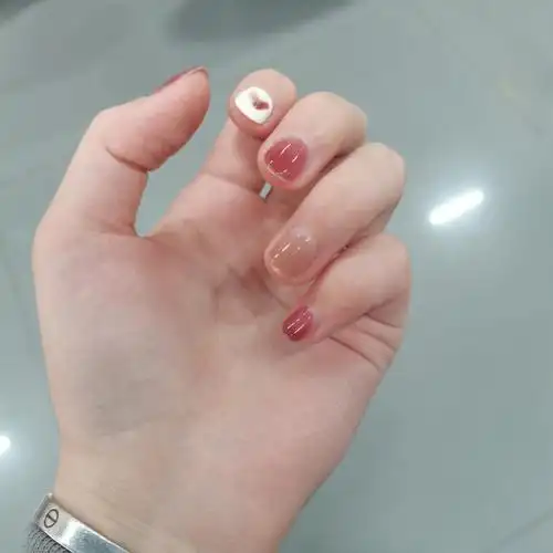 透透的颜色#短圆美甲  #小指甲