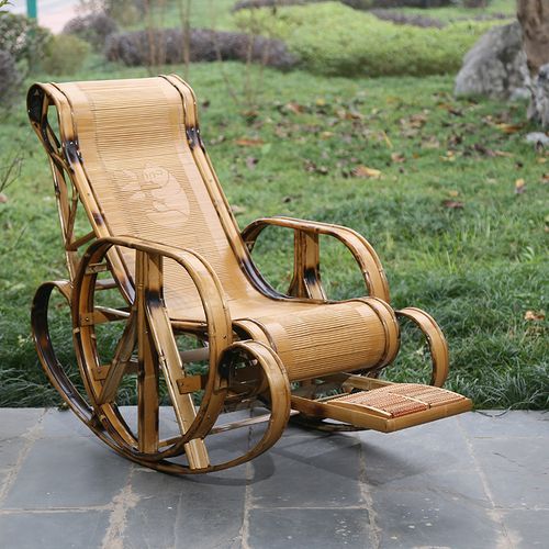 四川川竹摇椅逍遥躺椅手工懒人椅带脚部按摩器摇椅