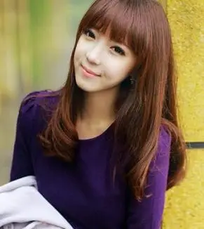 胖脸女生中长发发型图片(3)_长发发型_西子美发网