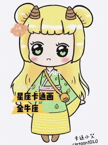 十二星座卡通简笔画金牛座星座简笔画卡通金牛座