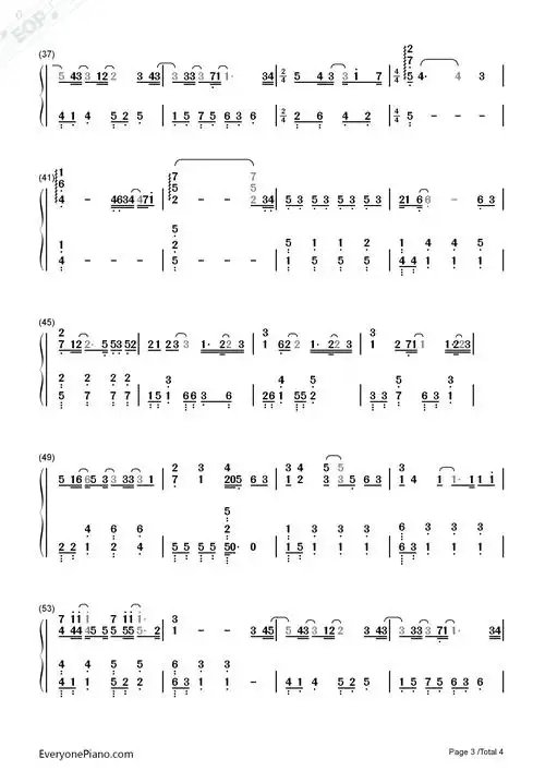 可乐-谢安琪双手简谱预览3