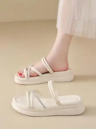 361断码踩屎感外穿凉鞋女夏季2024年新款百搭女鞋软底防滑不累脚米色