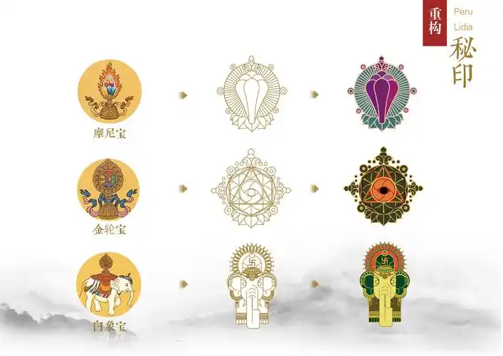 佛教七珍八宝符号设计
