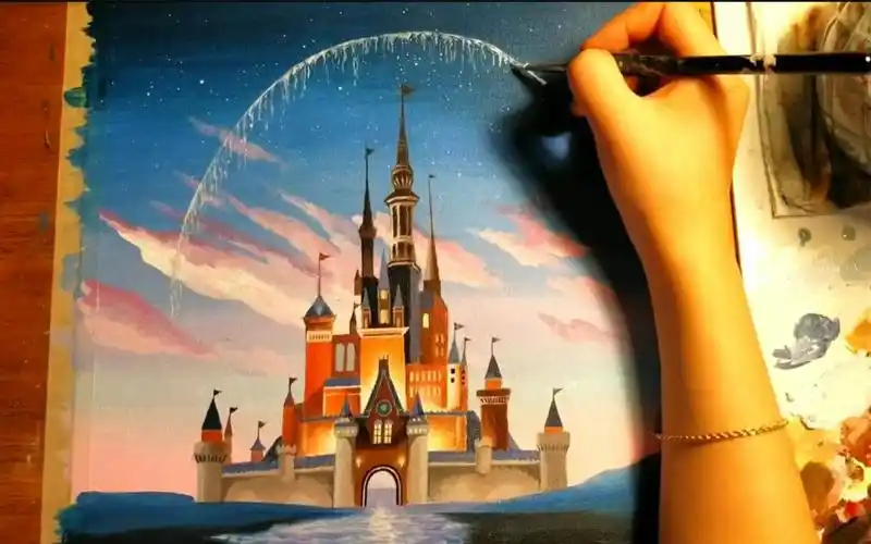 【丙烯画】【绘画教程】disney castle-迪士尼城堡