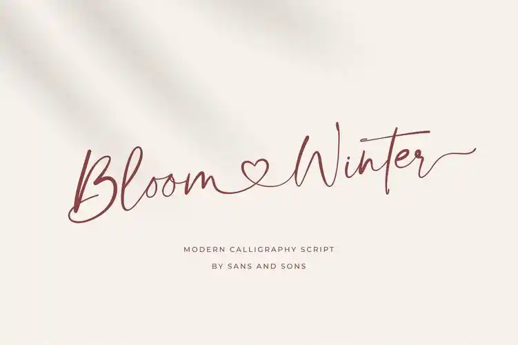 现代优雅品牌徽标logo标题设计手写英文字体素材bloomwinterfont