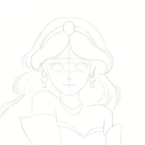 手绘头像步骤图迪士尼系列茉莉公主