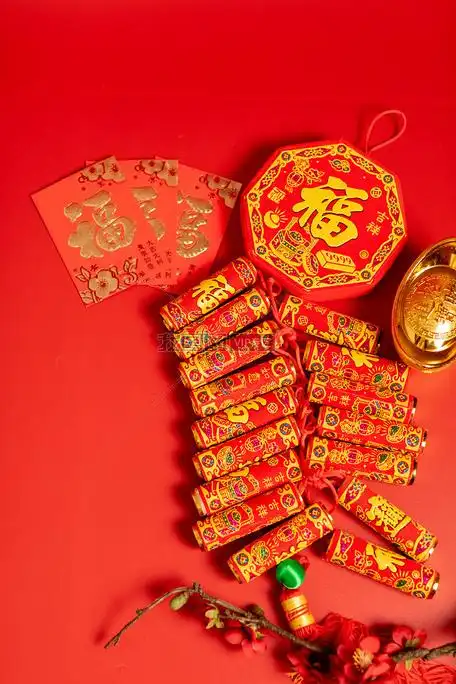 新年过年春节喜庆红包金元宝静物