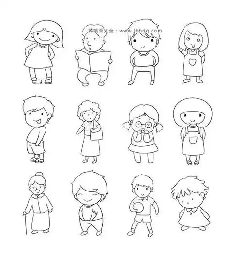 查字典板报网一百种人物全身简笔画