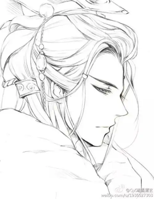 版怎样画简笔画诗仙李白蓝湛侧脸简笔画男生侧脸头像简笔画图片古风男