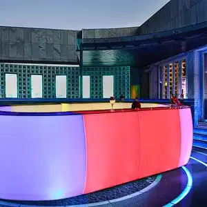 led创意发光大吧台ktv可移动组合酒吧接待台户外餐厅商用收银前台