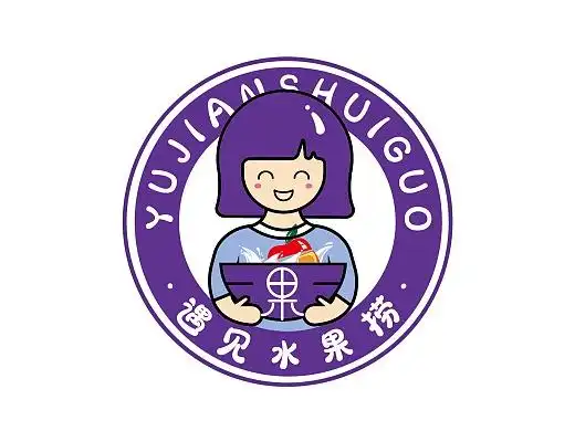 水果捞logo   卡通女孩logo  卡通ip形象设计