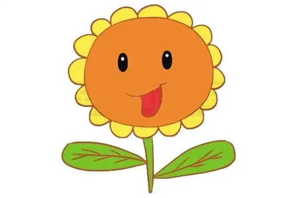 卡通向日葵简笔画画法步骤