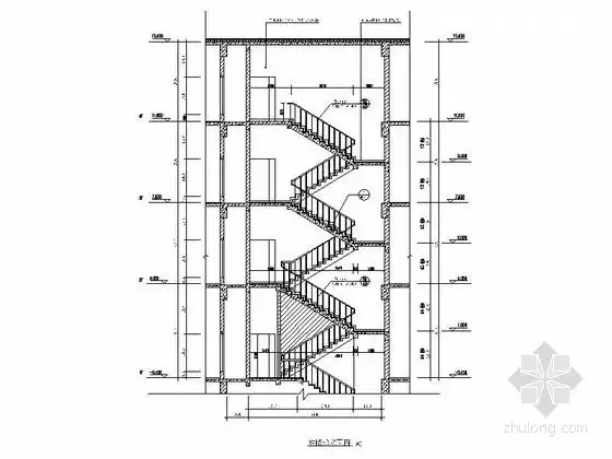 高新区征收管理机构现代办公楼室内装修施工图(含效果)楼梯立面图