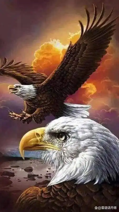 绘画之鹰:翱翔天际,力量与霸气的象征