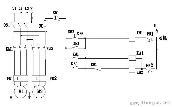 排污泵一用一备电路原理图