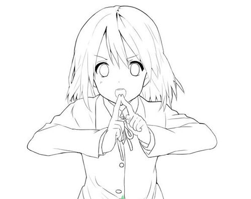 440张动漫人物线稿图集 动漫画集手绘素材设定 绘画素描临摹素材