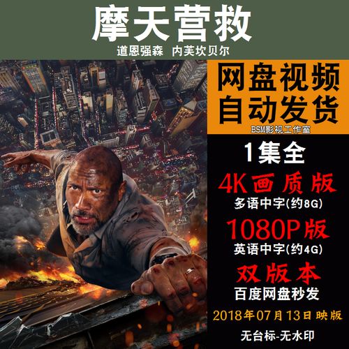 摩天营救 欧美电影 4k宣传画1080p影片非装饰画