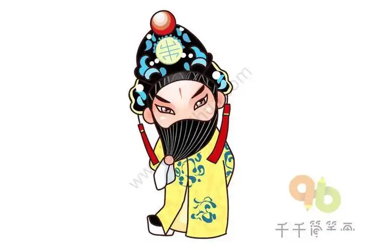 石须龙帐下部将简笔画戏曲人物简笔画京剧的人物简笔画教程卡通京剧